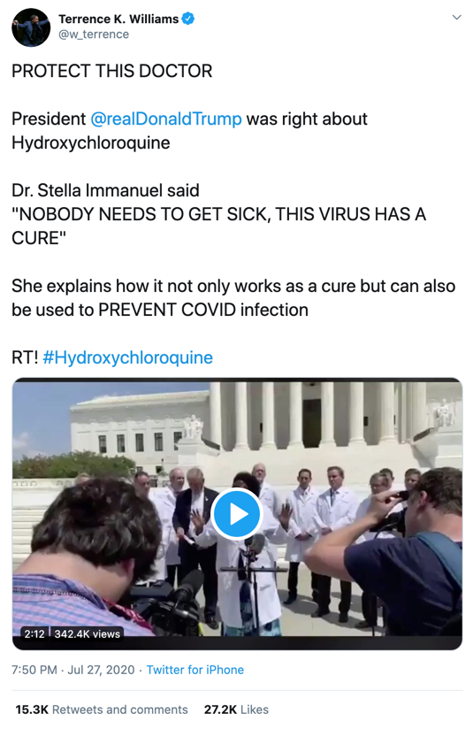 Terrence Williams coronavirus video