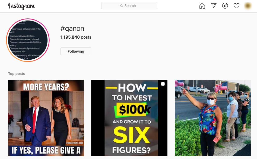 image of hashtag page on instagram