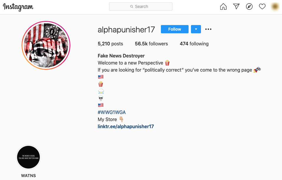 image of instagram page