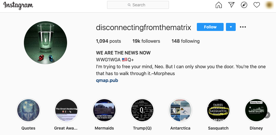 image of instagram page