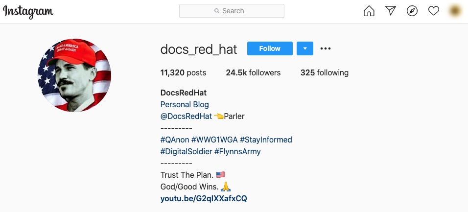 image of instagram page