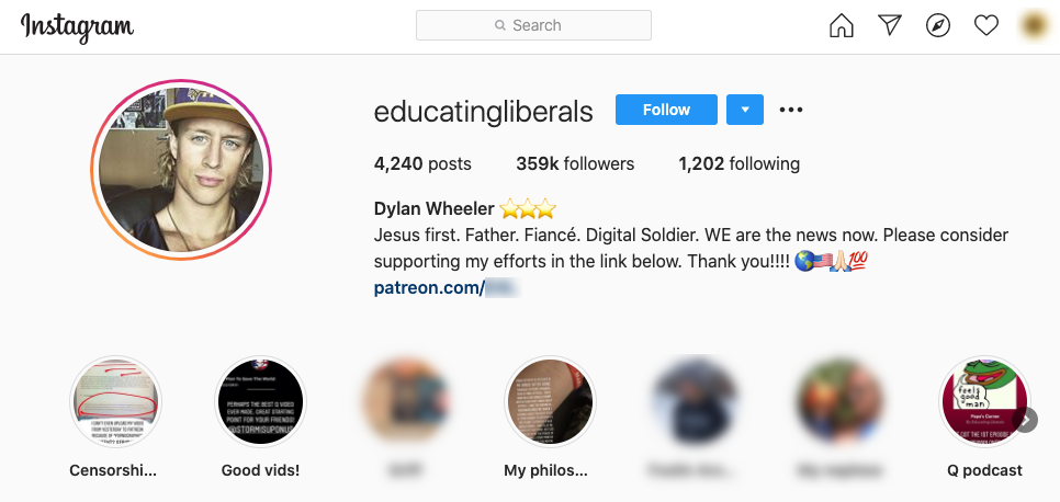 image of instagram page