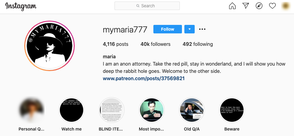 image of instagram page