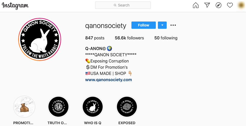 image of instagram page