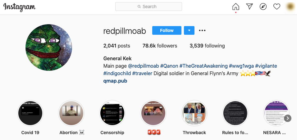 image of instagram page