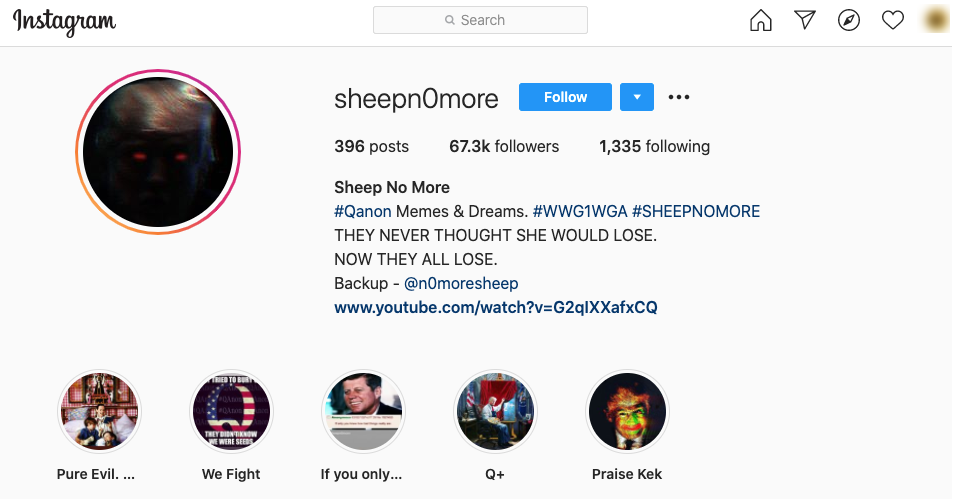 image of instagram page