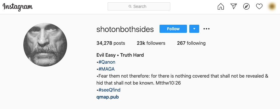 image of instagram page