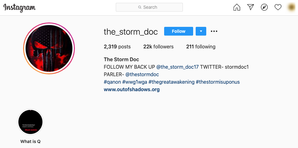 image of instagram page