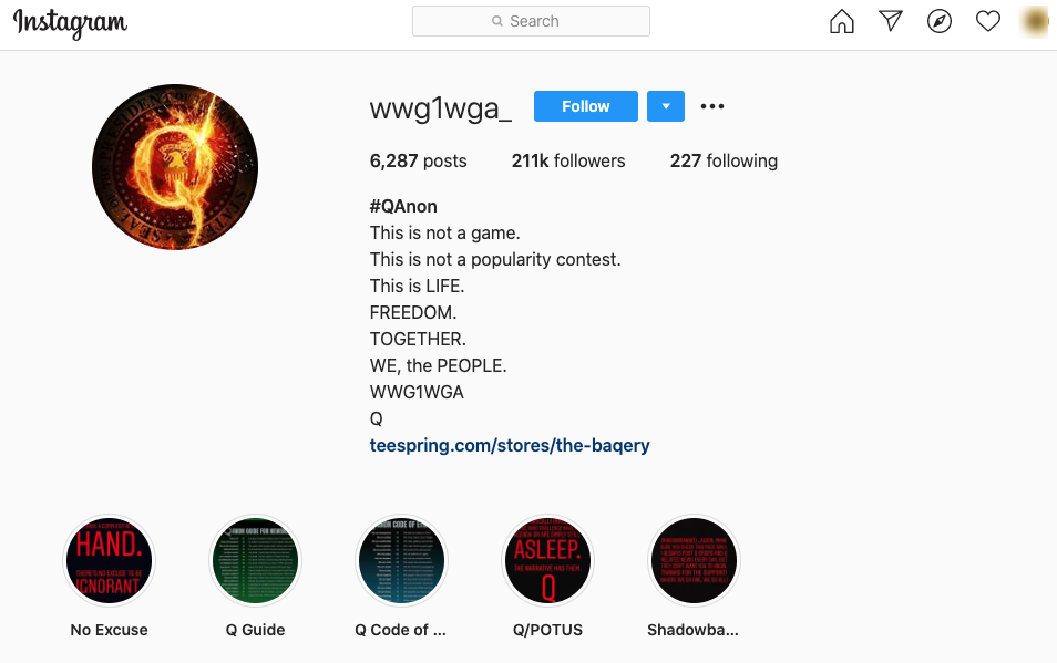 image of instagram page