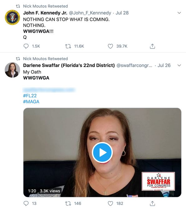 Nick Moutos QAnon Twitter retweets