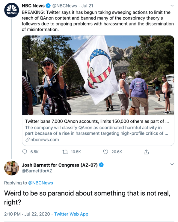 Josh Barnett QAnon Twitter