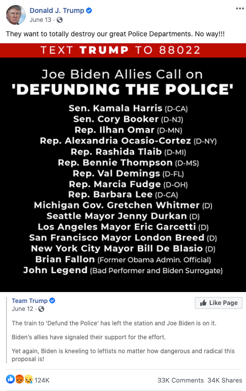 Donald Trump_Facebook post_ 20200613