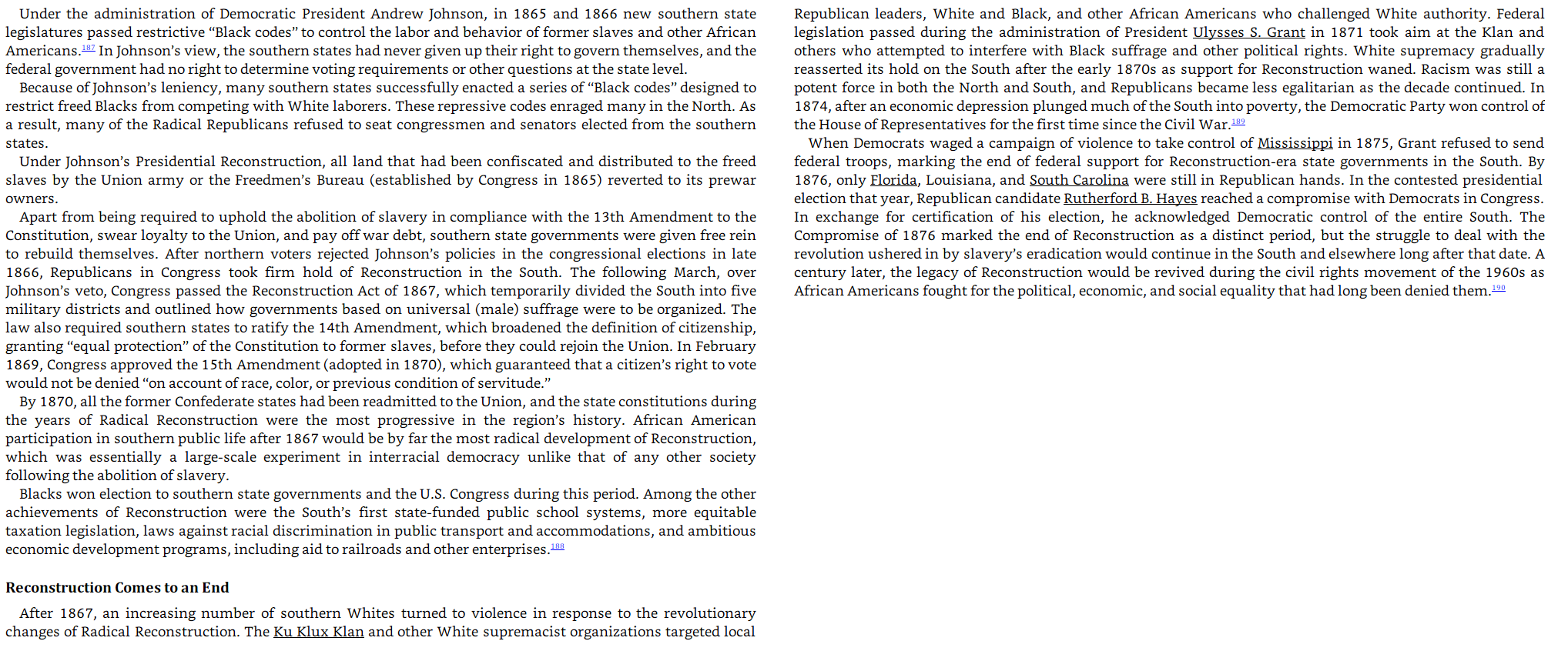 Burgess Owens plagiarism: Reconstruction era, part 1 image text