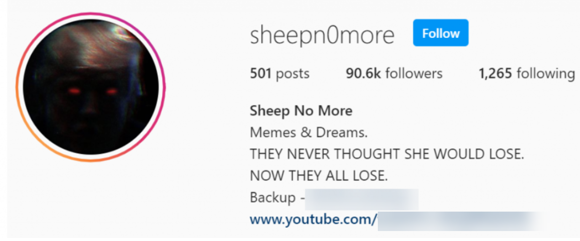 Screenshot of @sheepn0more Insagram account 9/3