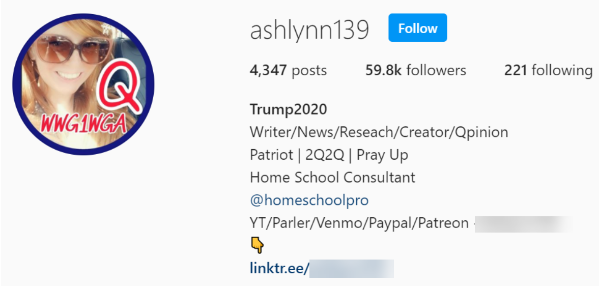 Screenshot of @ashlynn139 on Instagram 9/3
