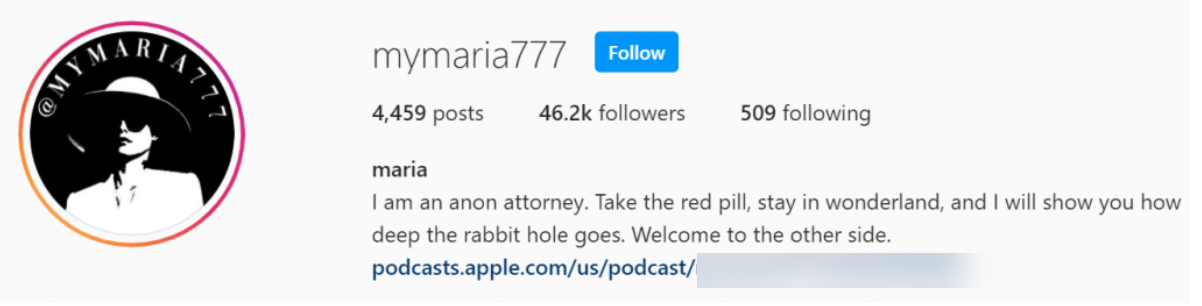 Screenshot of @mymaria777 on Instagram 9/3