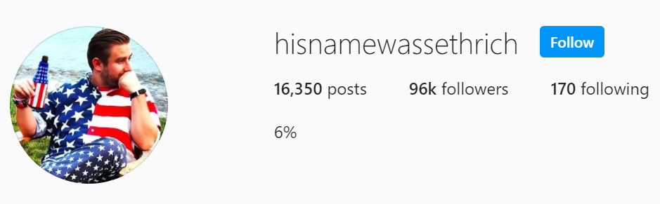 @hisnamewassethrich Instagram account screenshot 9/3