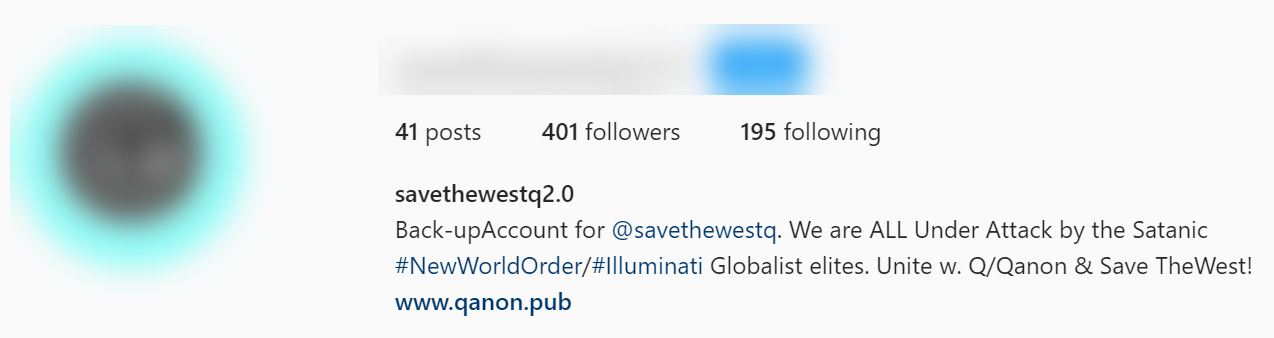 Screenshot of @savethewestq back-up 9/3