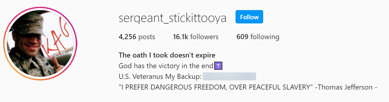 Screenshot of @sergeant_stickittooya 9/3