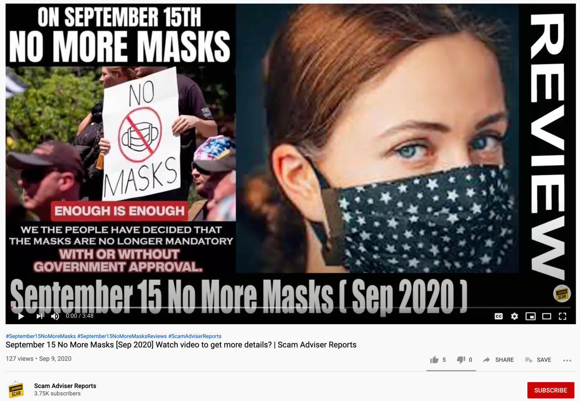 YouTube mask campaign