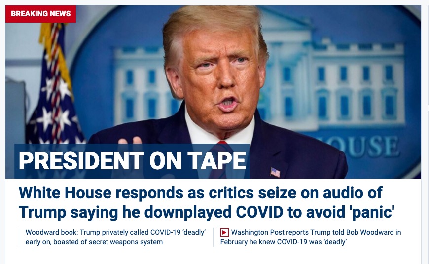 Fox News dot com 9/9/20 Trump Woodward
