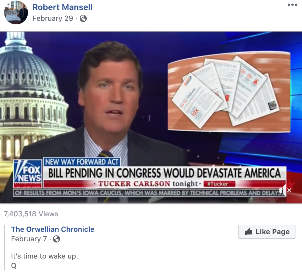 NRA Board member Robert Mansell shares QAnon-affiliated content 