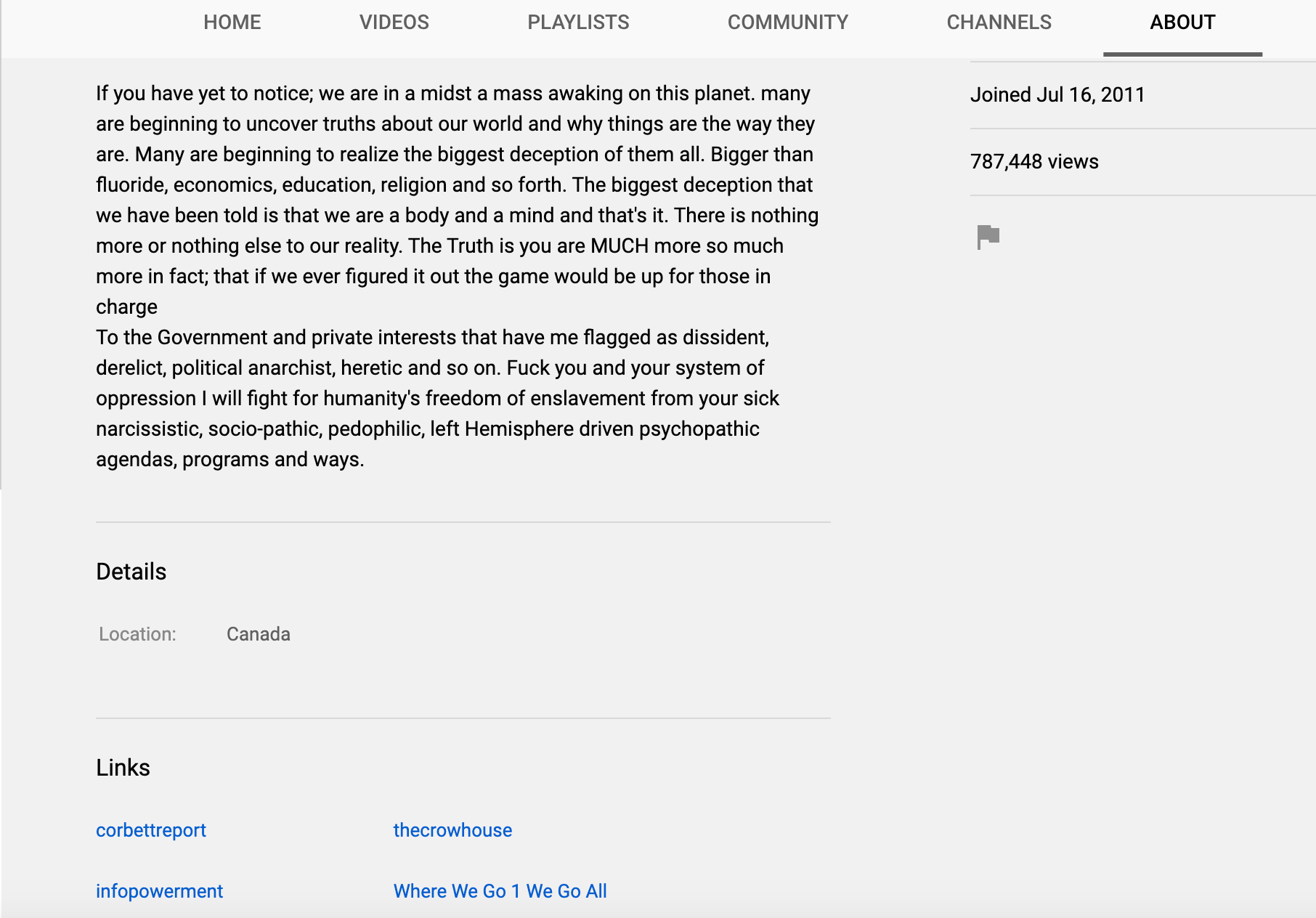 NoLongeraTheory Channel description 