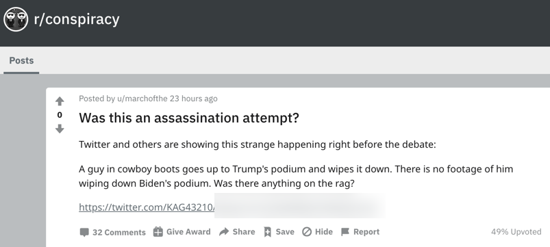 Trump debate coronavirus r/conspiracy