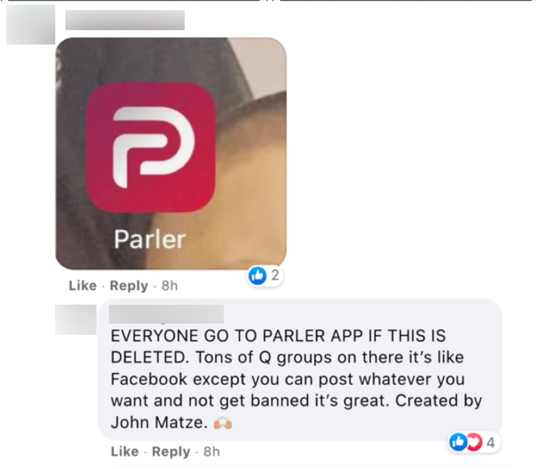 QAnon Facebook evasion
