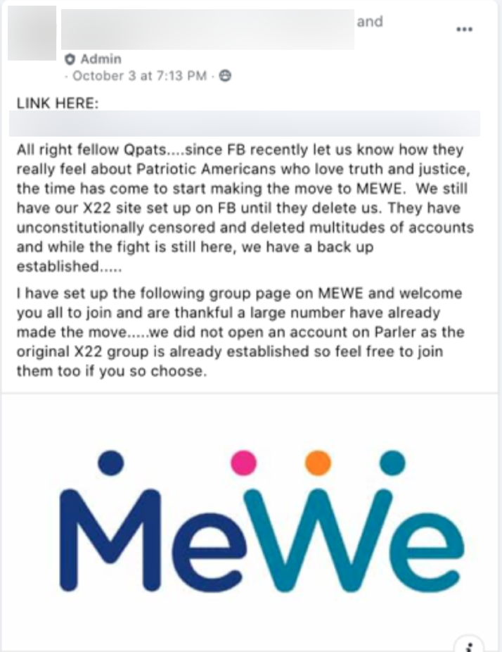 QAnon Facebook evasion