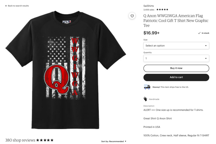 QAnon Etsy merchandise 