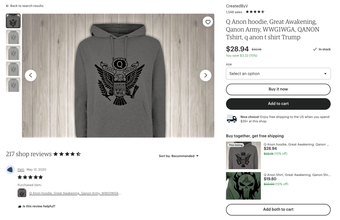 QAnon Etsy merchandise 