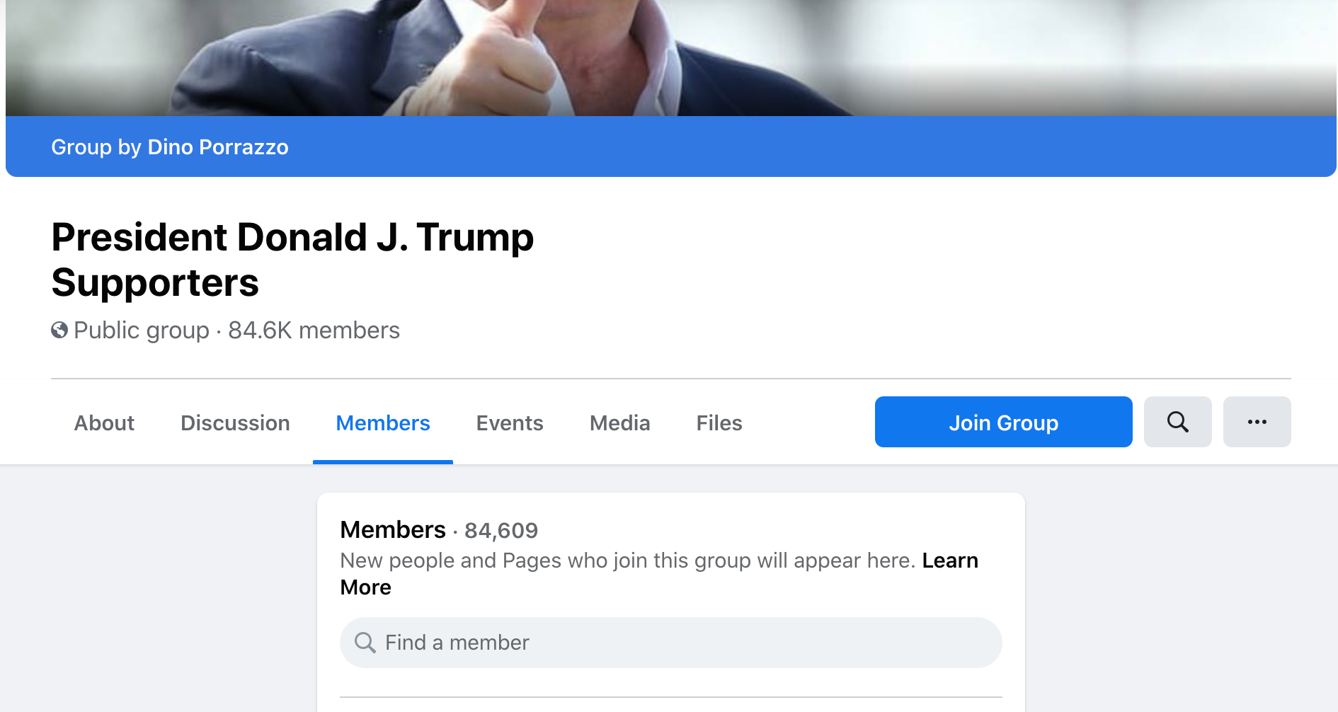 Porrazzo associated Facebook group 