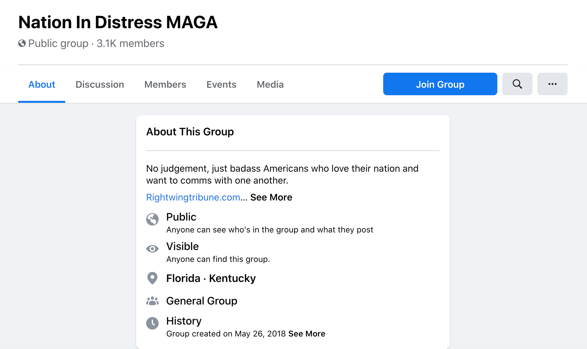 Porrazzo associated Facebook group 