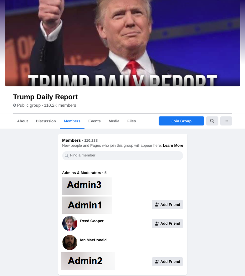 Image of Trump Daily Report FB group