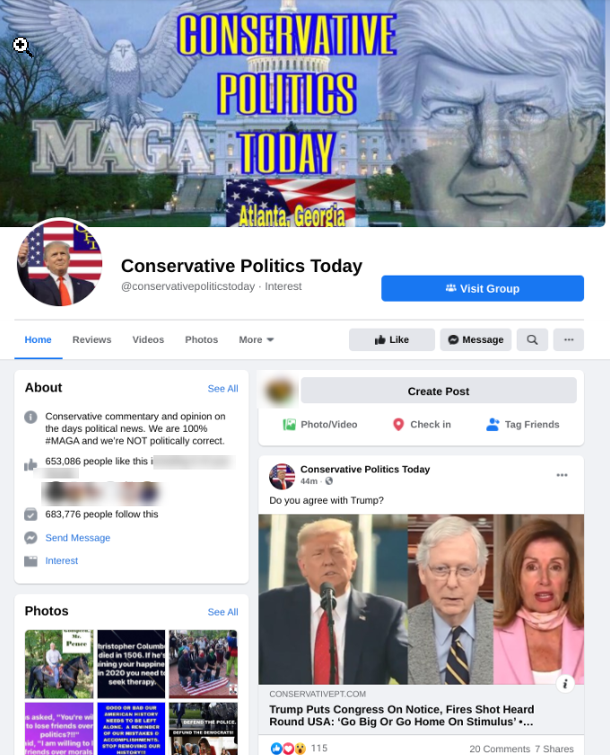 Image of Facebook page