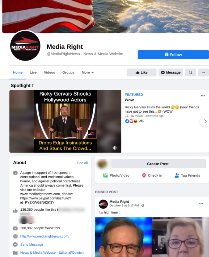 Image of Facebook page