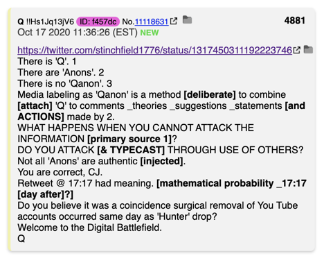 Q mentions Grant Stinchfield tweet