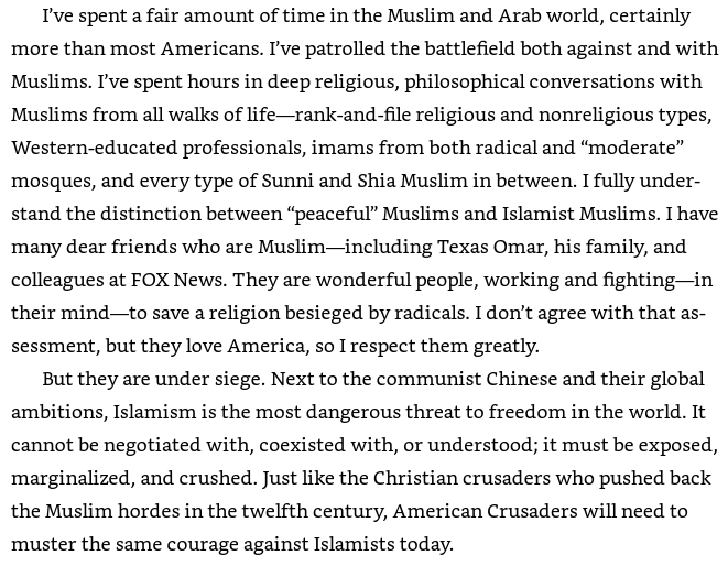 An image from Pete Hegseth's book: “Just like the Christian crusaders who pushed back the Muslim hordes in the twelfth century, American Crusaders will need to muster the same courage against Islamists today.” 