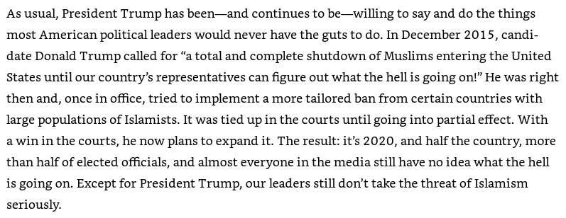 An image from Pete Hegseth's book: Hegseth wrote that Trump was “right” to call for “a total and complete shutdown of Muslims entering the United States.”