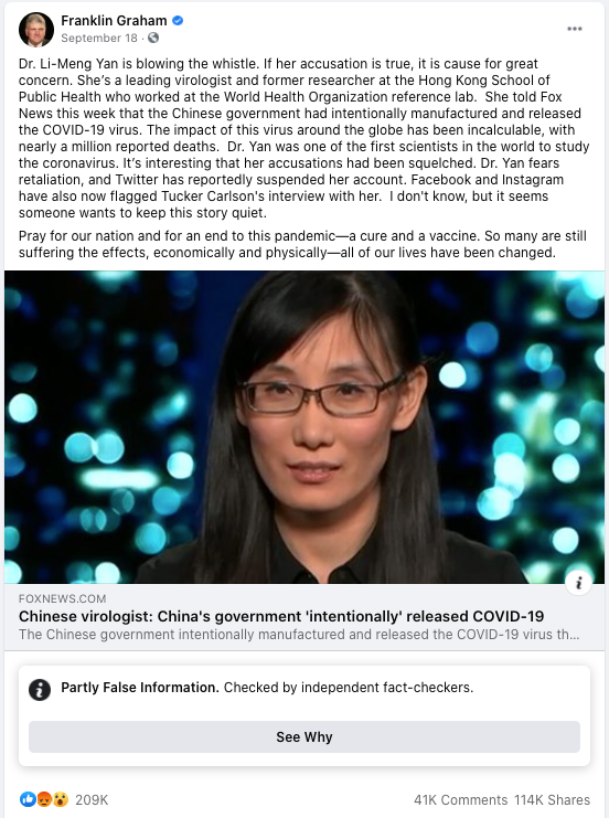 image of facebook post