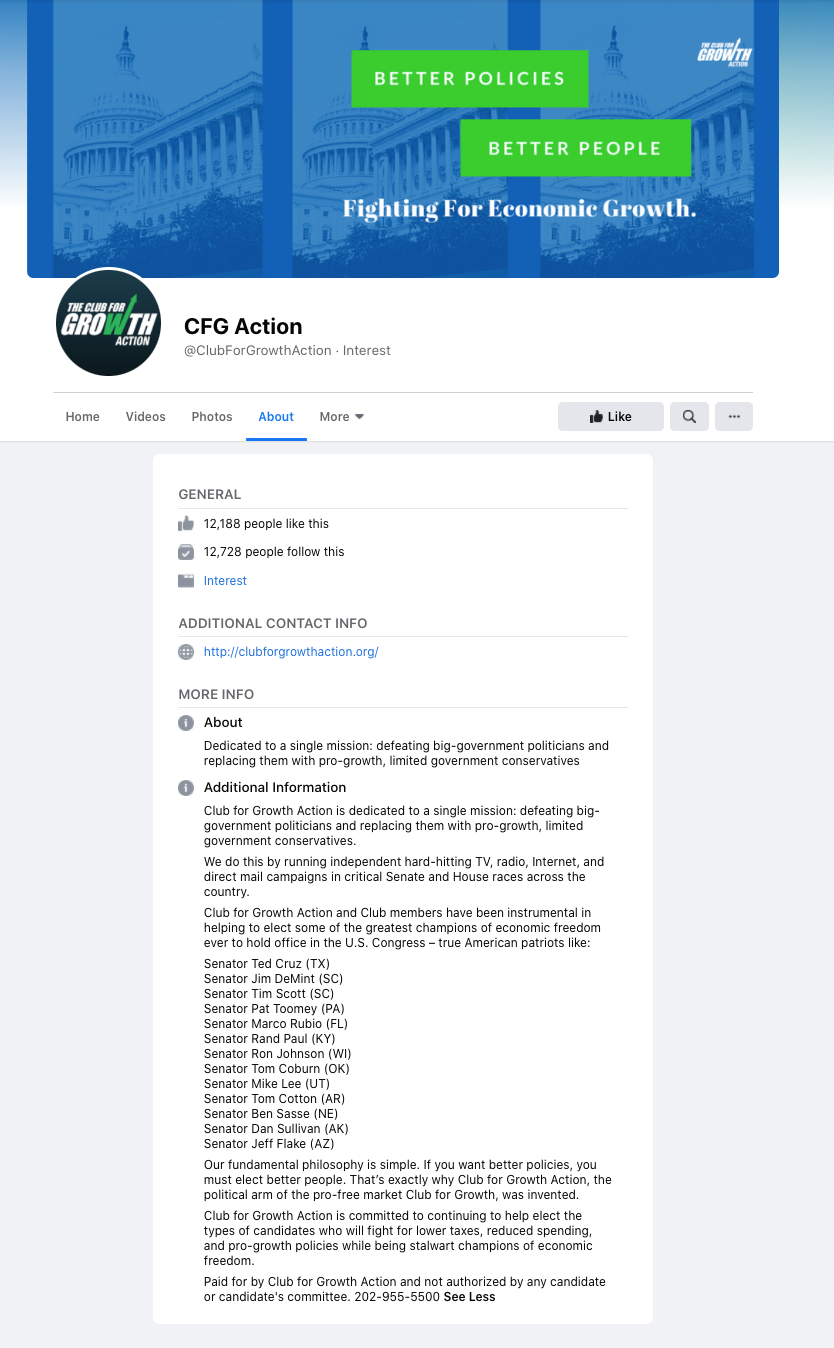 Image of Facebook page