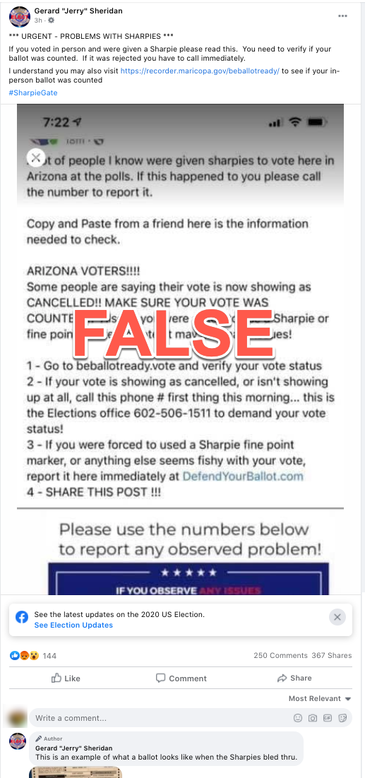 image of facebook post