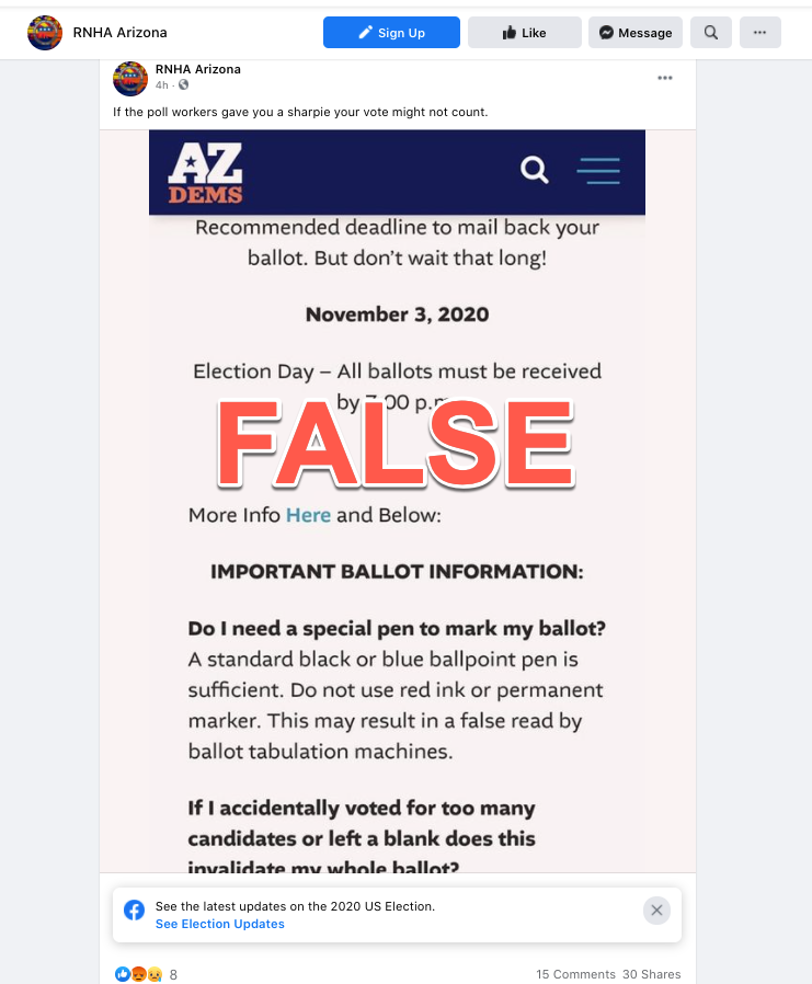 image of facebook post