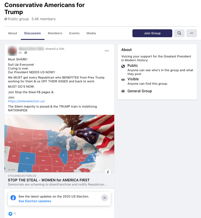 image of facebook post