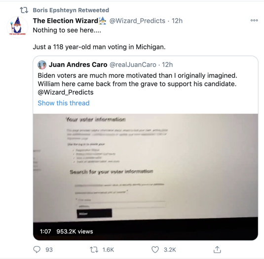 Boris voter fraud disinfo