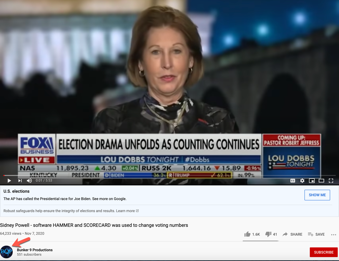 YouTube hammer scorecard QAnon