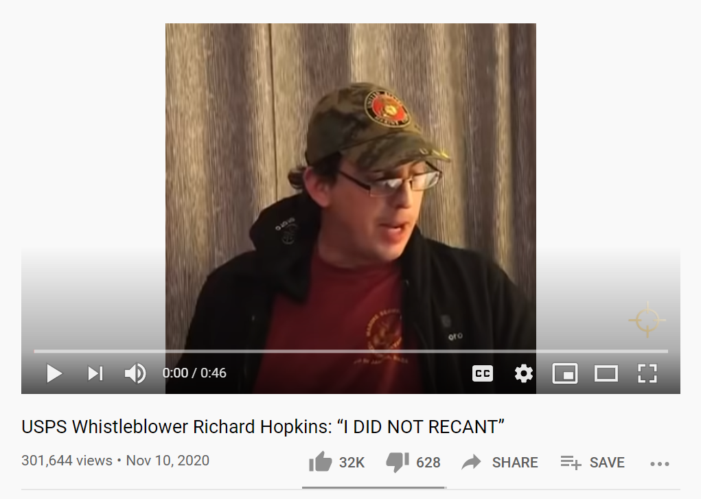 Project Veritas Richard Hopkins claims he did not recant allegations 11/10/2020