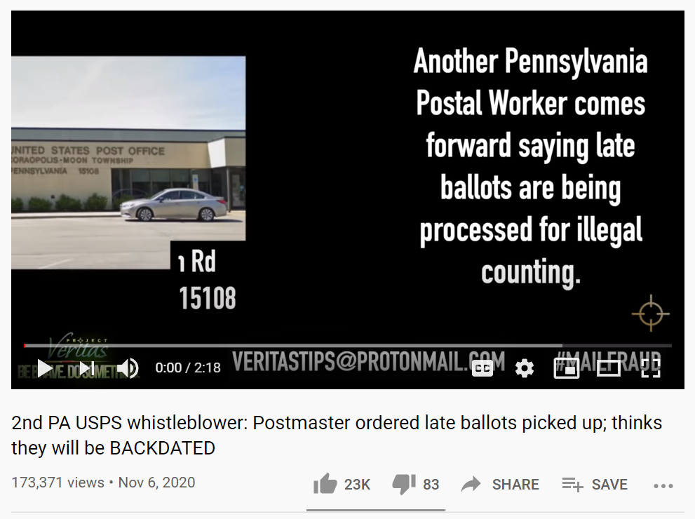 Project Veritas anonymous PA whistleblower 11/6/20