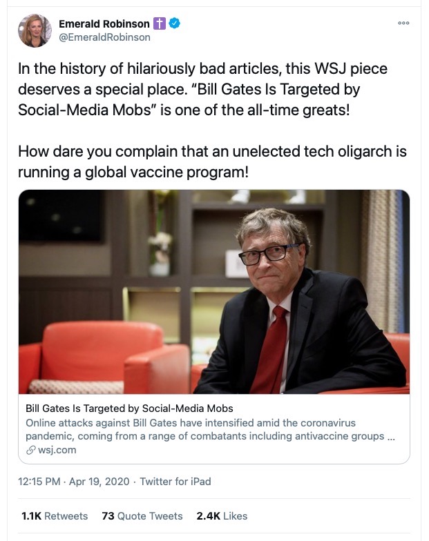 screen grab - emerald robinson tweet